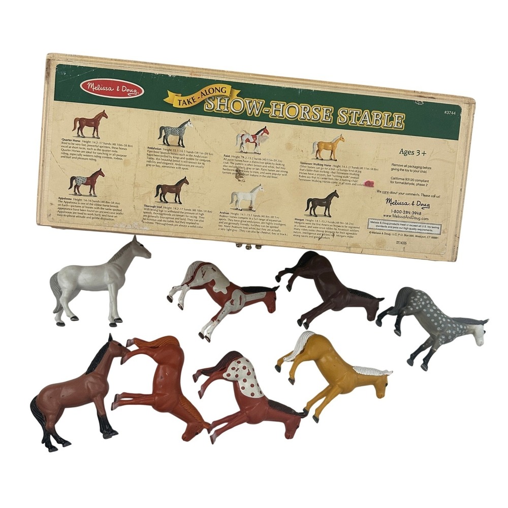 Melissa & Doug Take-Along Show-Horse Stable Wooden Toy Set with 8 Horses 3744 - Picture 7 of 7